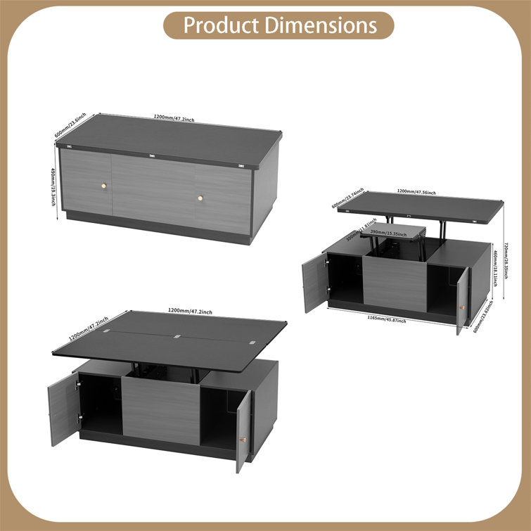 Latitude Run® Lift Top Pedestal Coffee Table with Storage Wayfair Canada